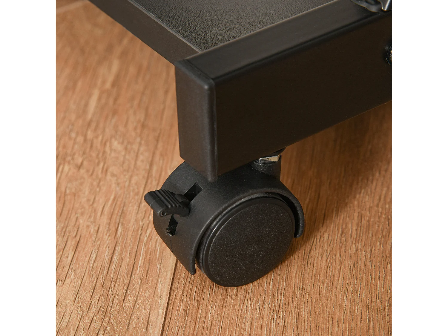 Kamo Mobile Black Computer Desk with Castor Wheels and Sliding Keyboard Tray