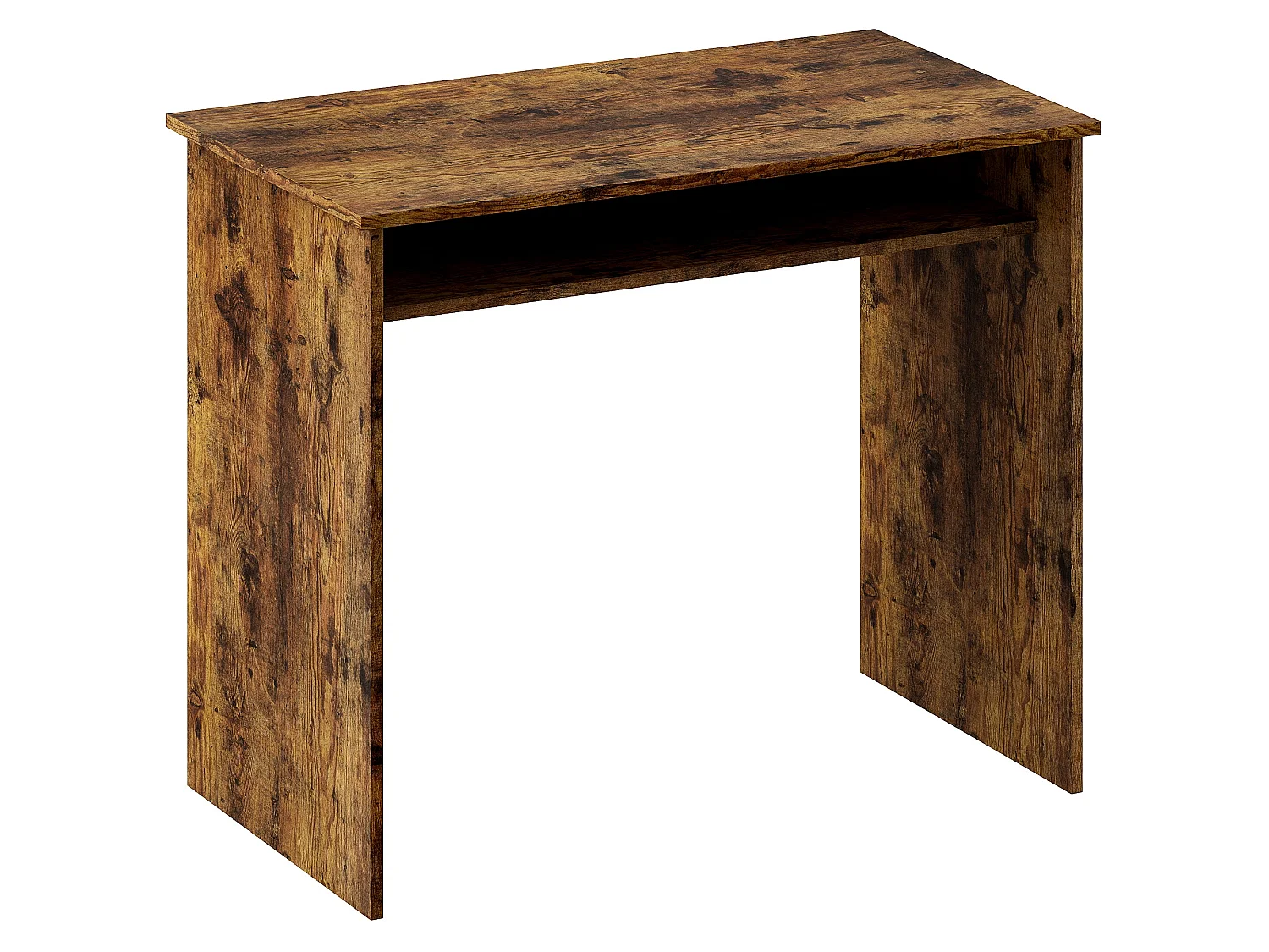 Nonoel 90cm Wood Effect Box Work Desk with Under Desk Shelf