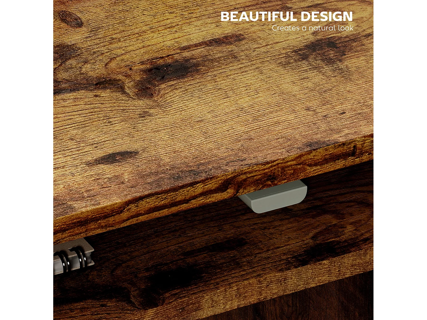 Nonoel 90cm Wood Effect Box Work Desk with Under Desk Shelf
