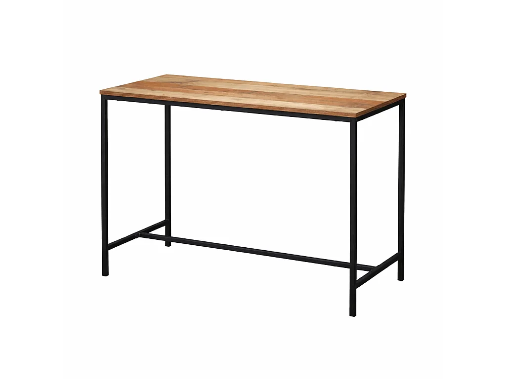 Lucan Oak Effect Distressed Desk 105x47cm Black Metal Legs
