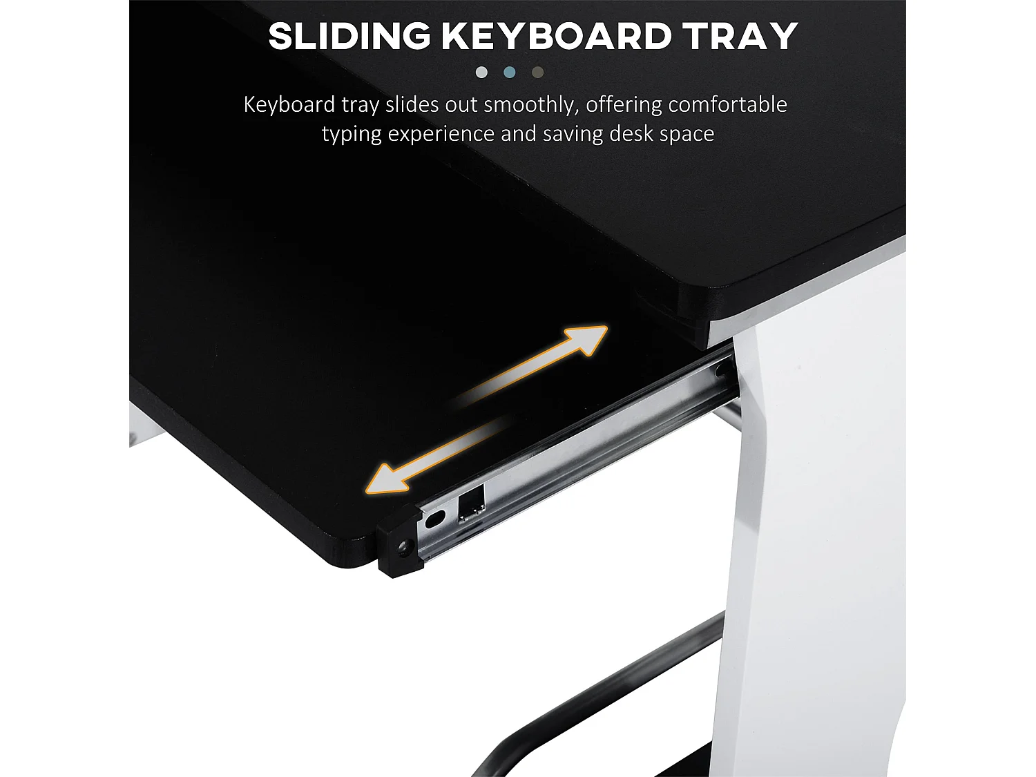 Tafi 100cm Black MDF Home Office Desk with Keyboard Tray Drawer and Shelves