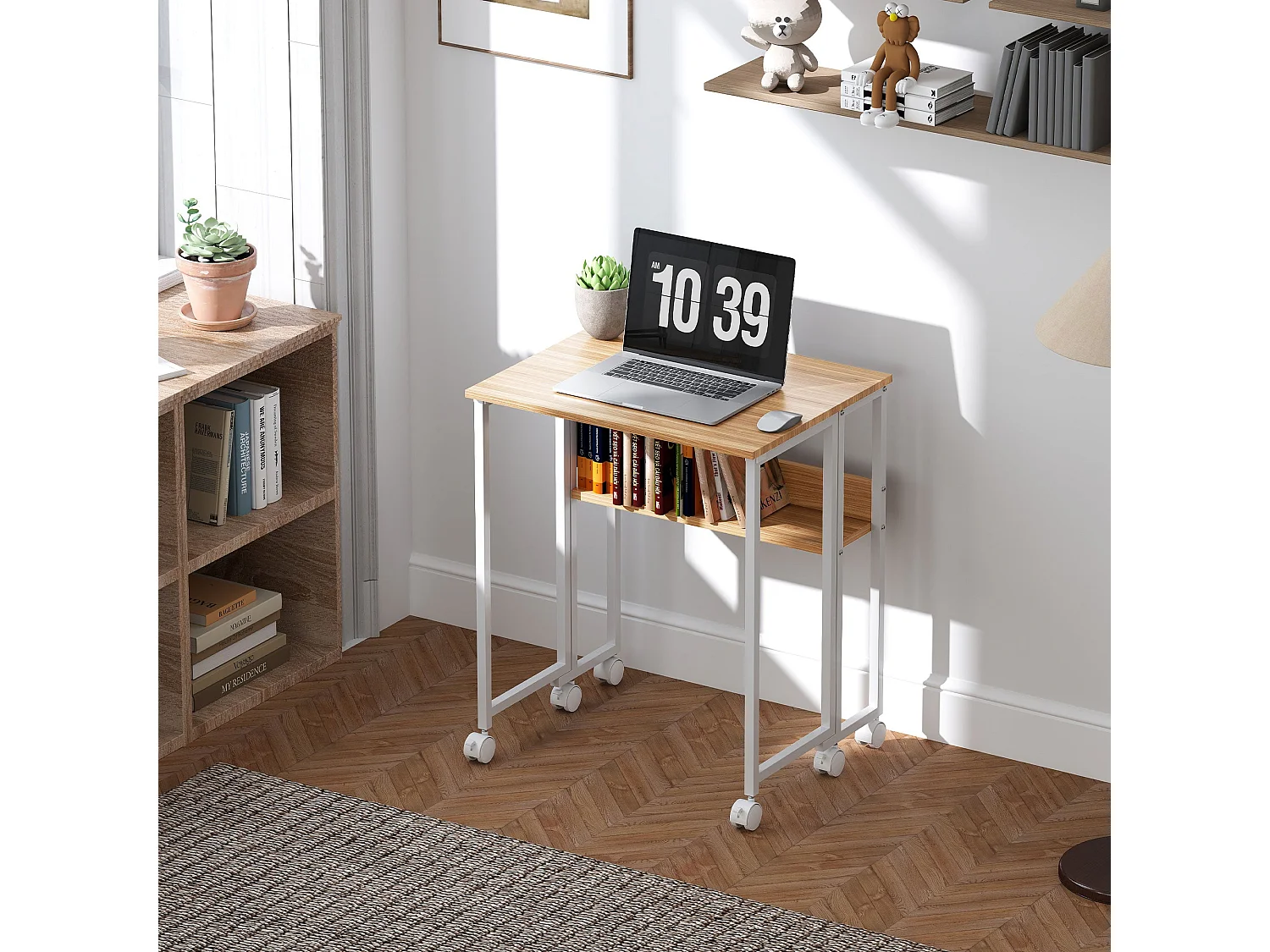 Noni 63cm Drop Leaf Writing Desk Natural Wood Finish