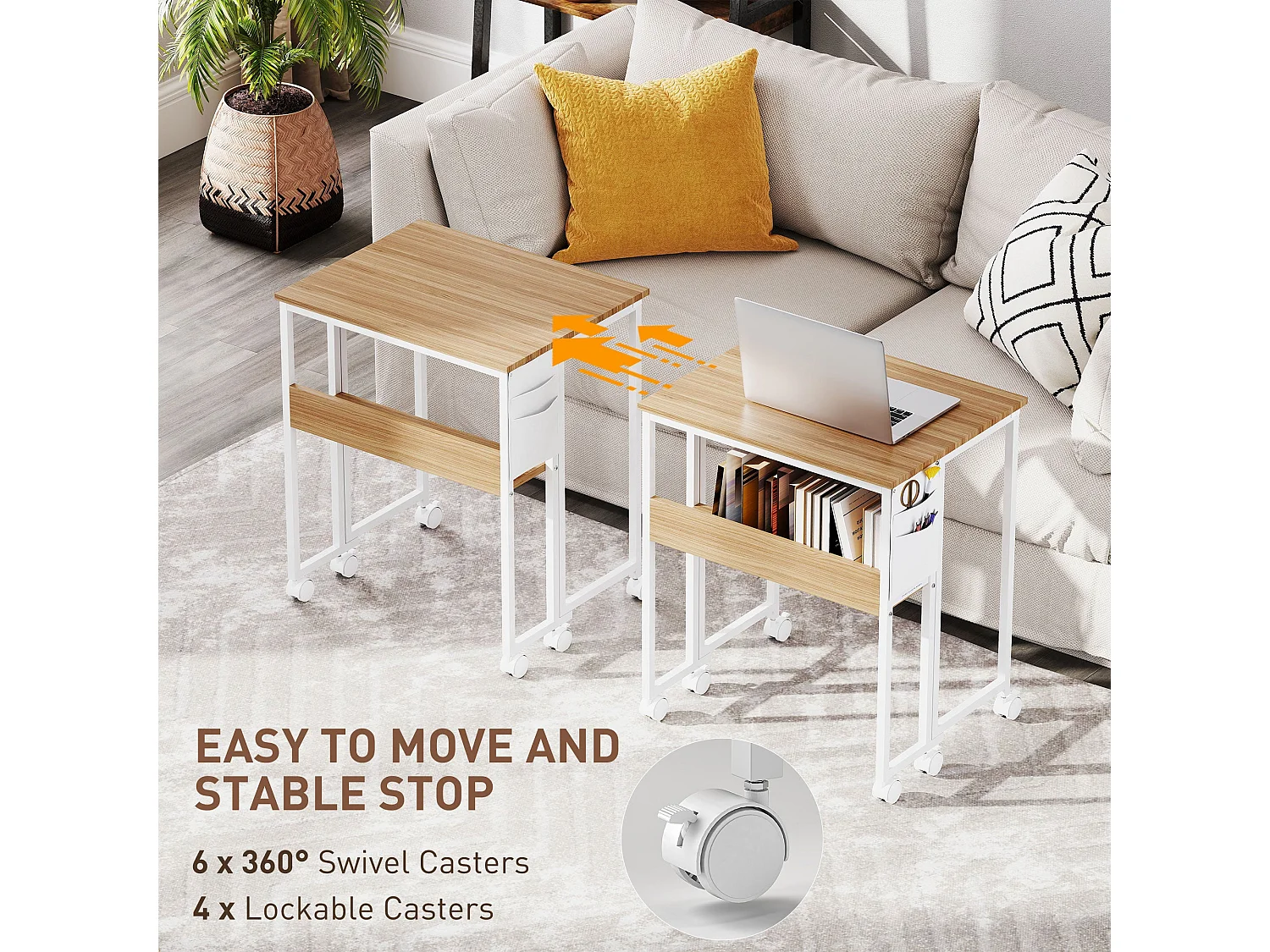 Noni 63cm Drop Leaf Writing Desk Natural Wood Finish