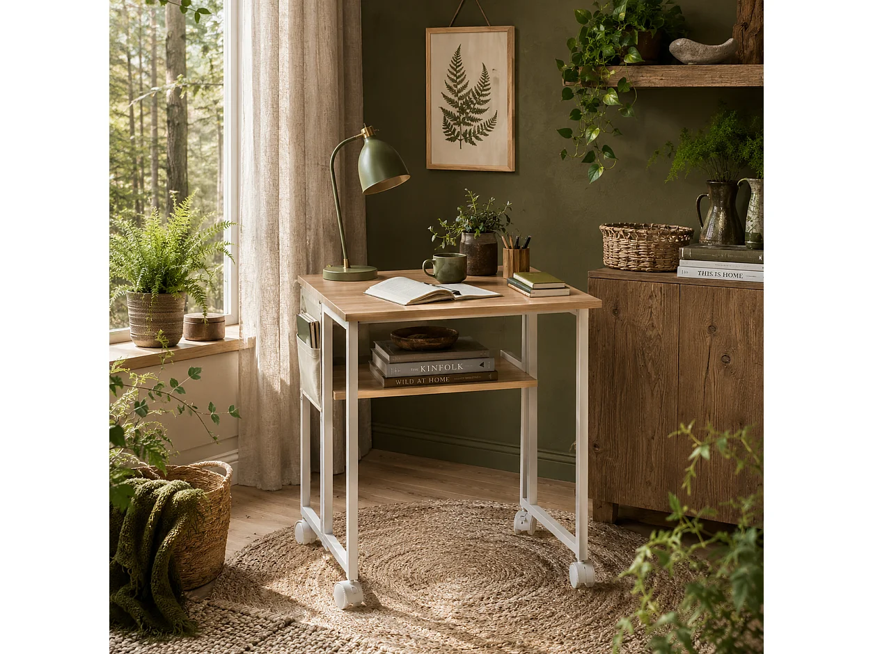Noni 63cm Drop Leaf Writing Desk Natural Wood Finish