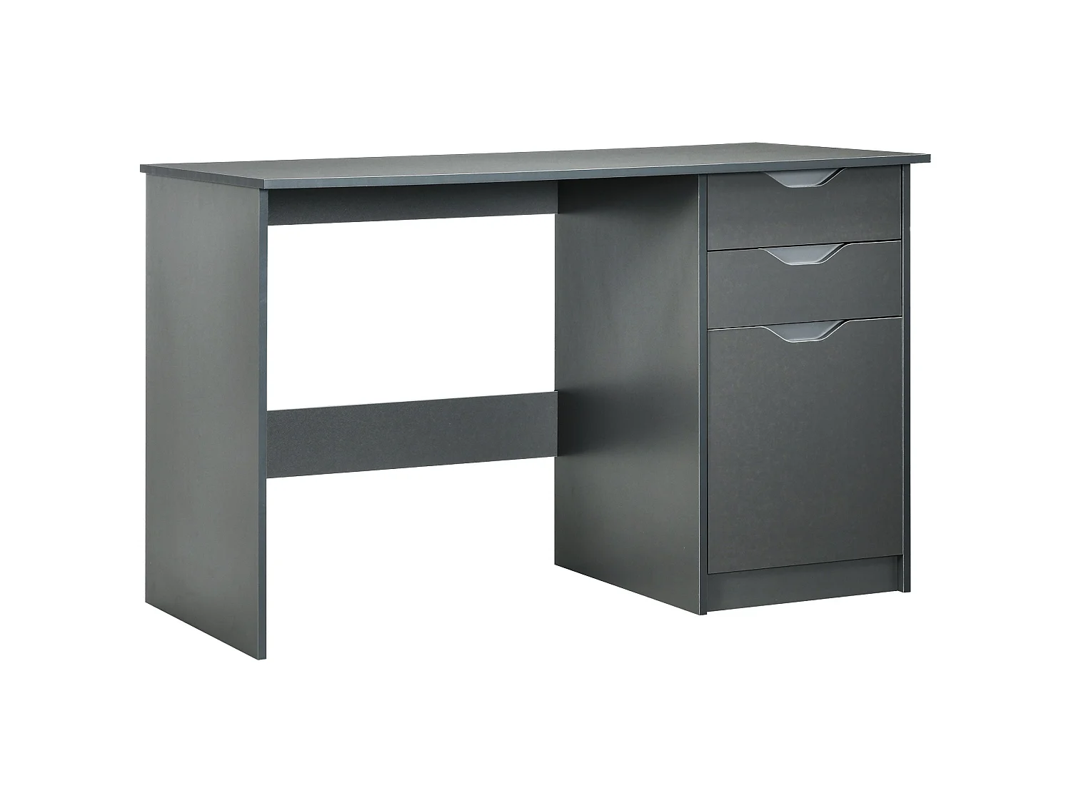 Sareco 120cm High Gloss Grey Home Office Desk Drawers and Cabinet