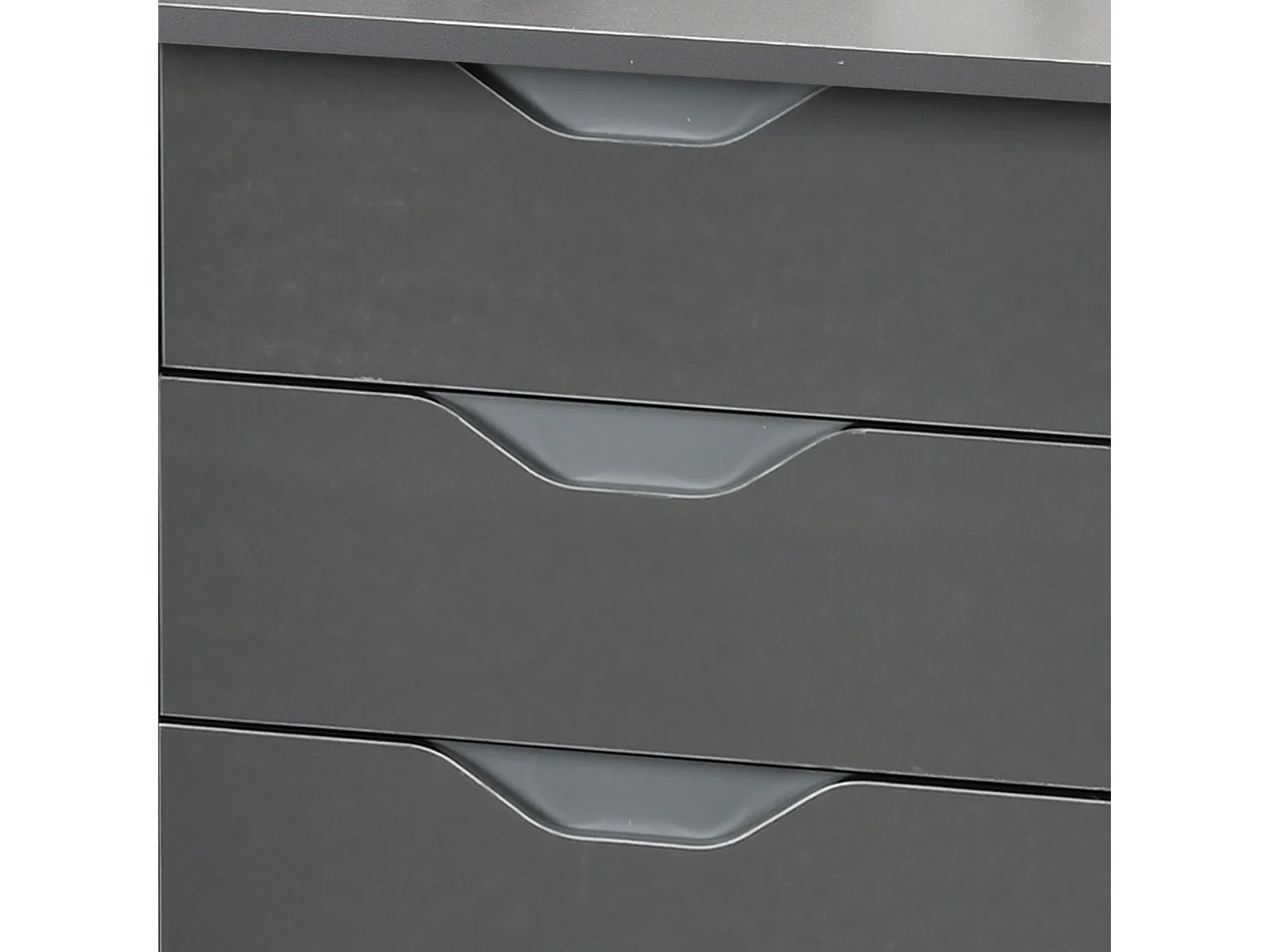 Sareco 120cm High Gloss Grey Home Office Desk Drawers and Cabinet