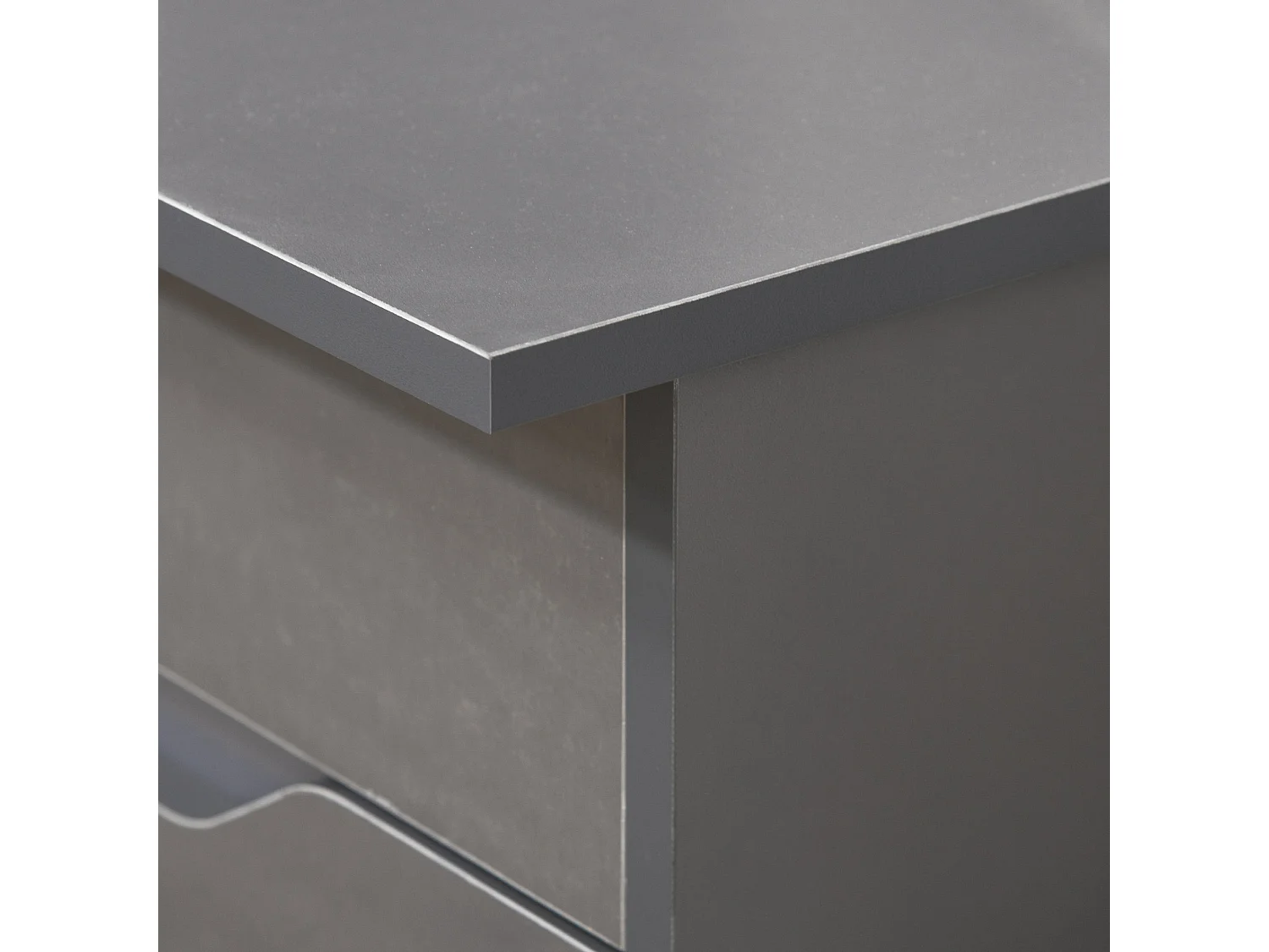 Sareco 120cm High Gloss Grey Home Office Desk Drawers and Cabinet