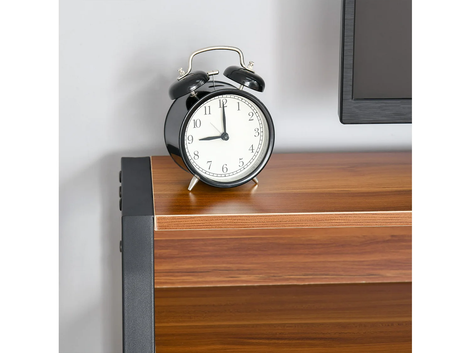 Mifaha 84cm Walnut Compact Writing Desk with Storage Shelf
