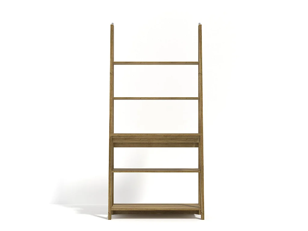 Athy Warm Oak Ladder Desk with 3 Open Shelves