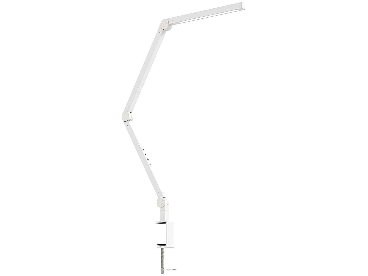 Laco Veni White Dimmable Clamp Desk Lamp Adjustable Swing Arm Eye Care LED 2700K 6500K 5 Brightness Levels