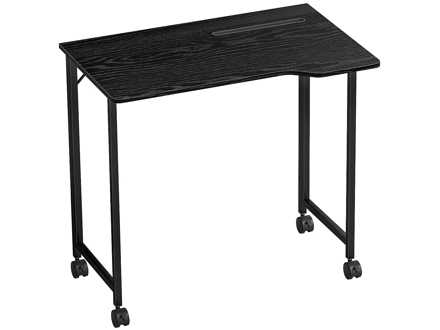 Schut 80cm Folding Desk Black Wood Effect with Lockable Wheels