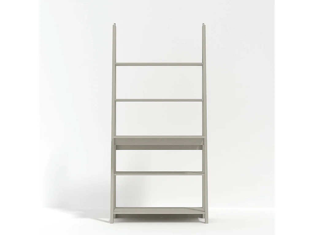 Athy Grey Wooden Ladder Desk with 3 Open Shelves