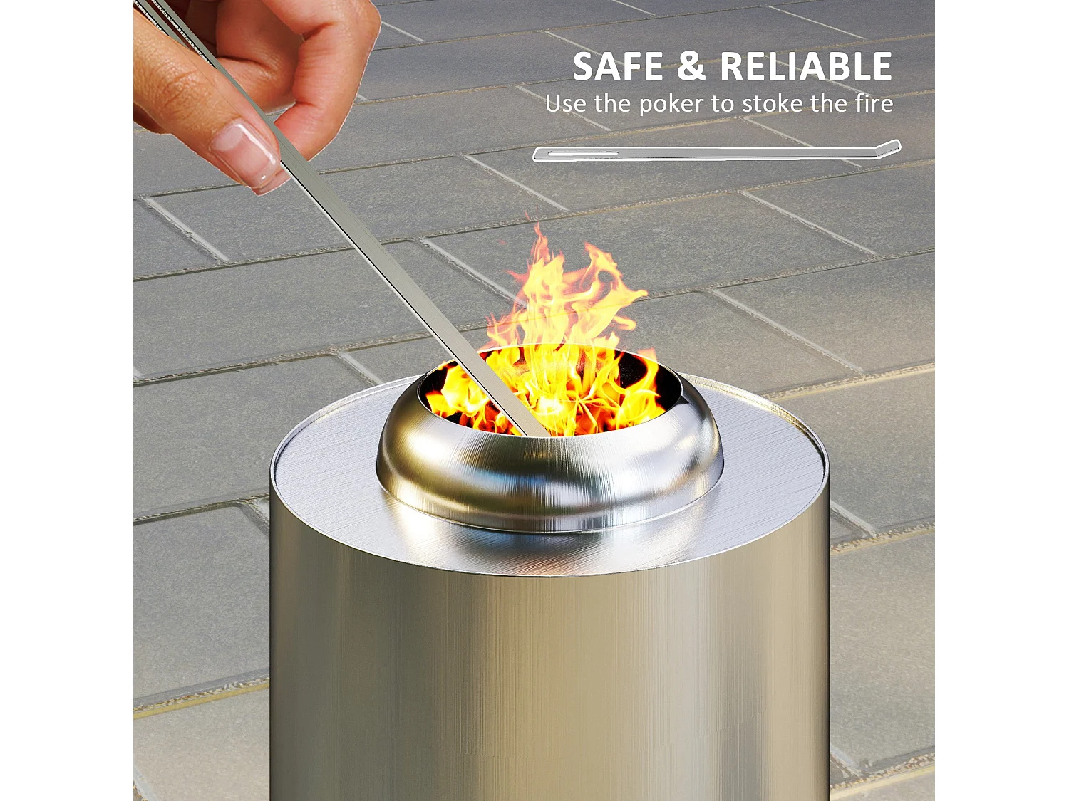 Balatti Small Stainless Steel Silver Tabletop Smokeless Fire Pit
