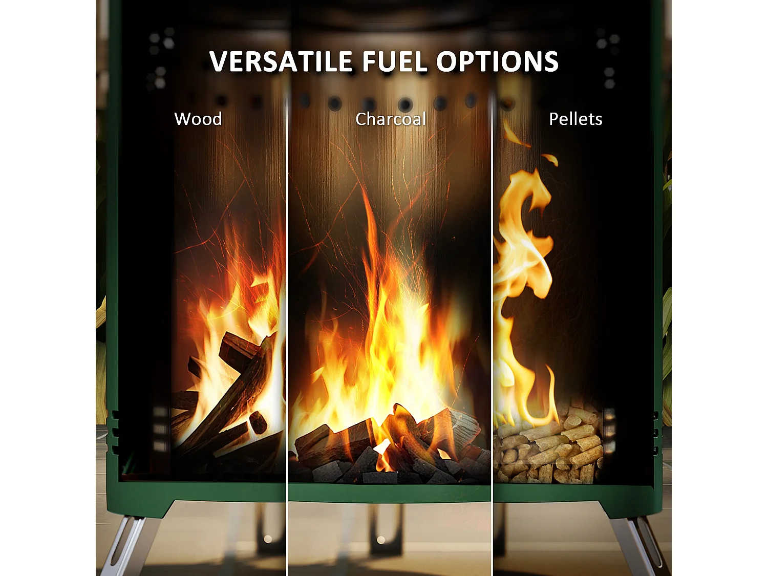 Balatti Small Green Stainless Steel Tabletop Smokeless Fire Pit