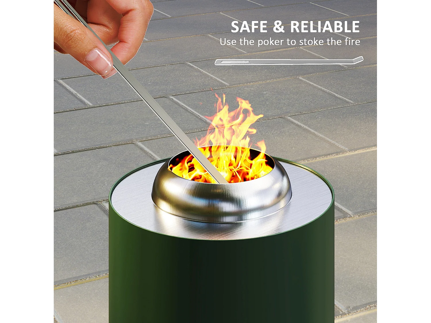 Balatti Small Green Stainless Steel Tabletop Smokeless Fire Pit