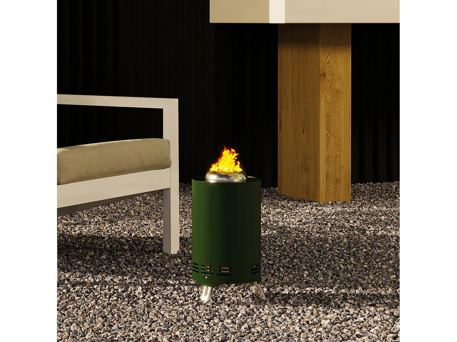 Balatti Small Green Stainless Steel Tabletop Smokeless Fire Pit