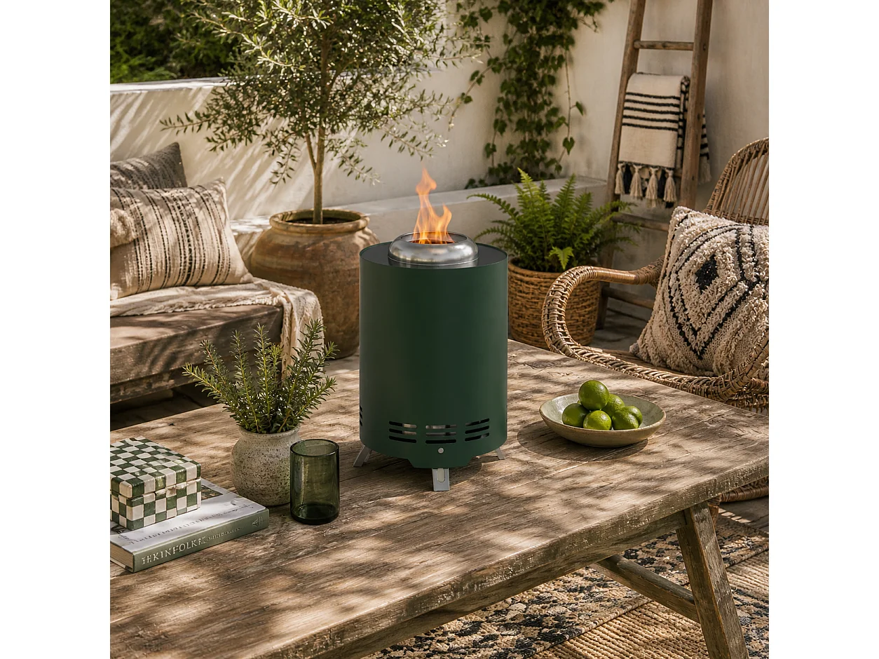 Balatti Small Green Stainless Steel Tabletop Smokeless Fire Pit