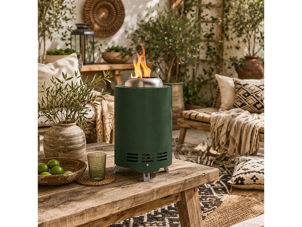 Balatti Small Green Stainless Steel Tabletop Smokeless Fire Pit