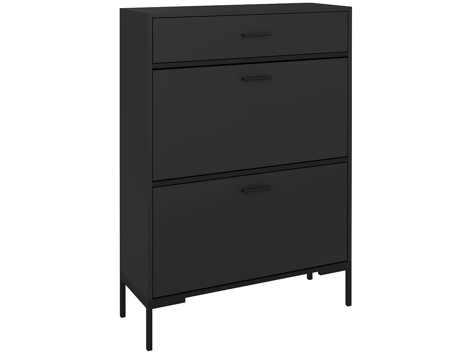 Sopane Black Slim Shoe Cabinet 3 Doors 12 Pair Capacity