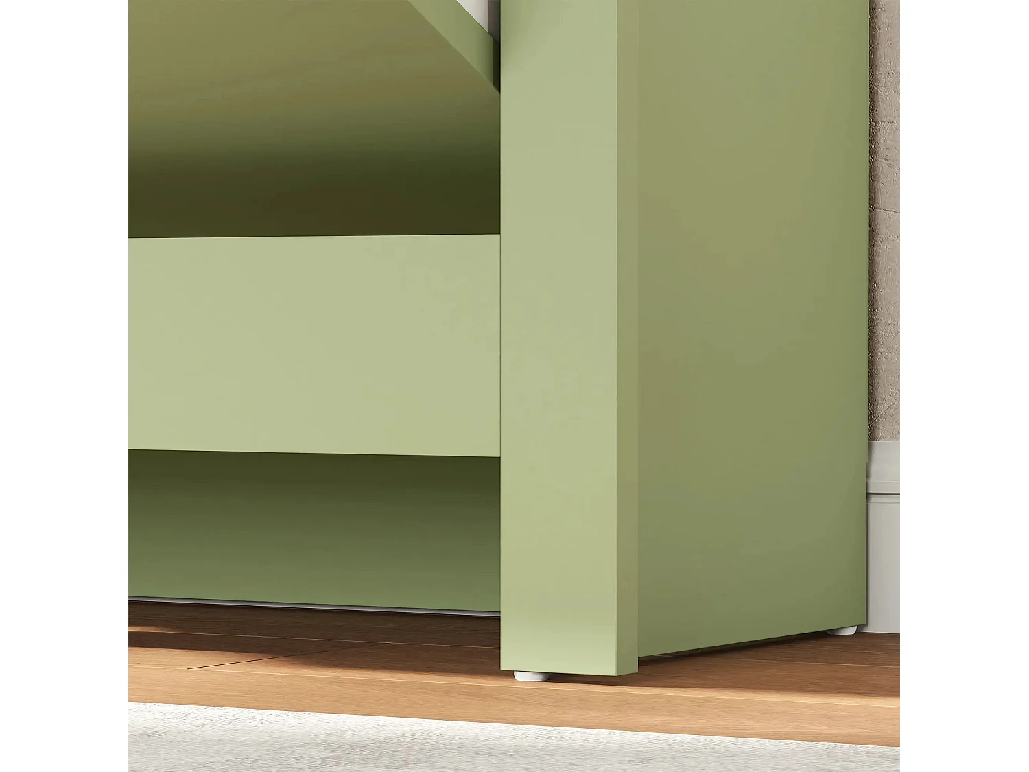 Green Slim Shoe Cabinet with 2 Flip Drawers for Up to 12 Pairs