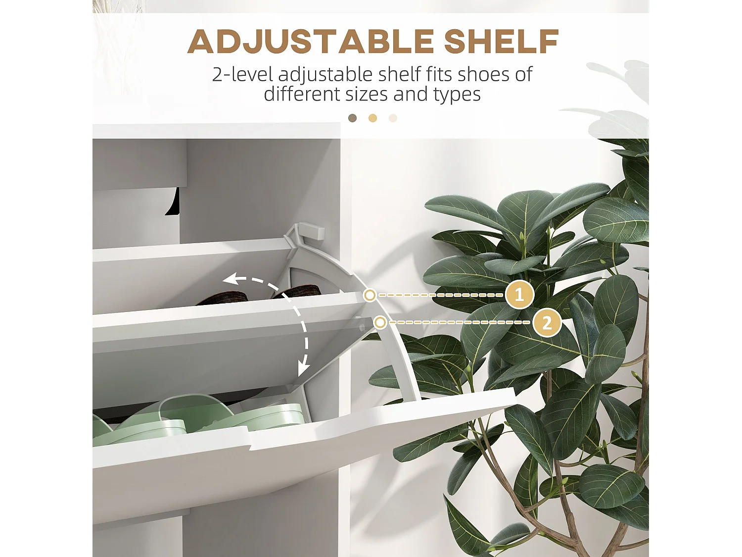 Toyo White Shoe Cabinet 4 Tilt Out Drawers for 8–16 Pairs