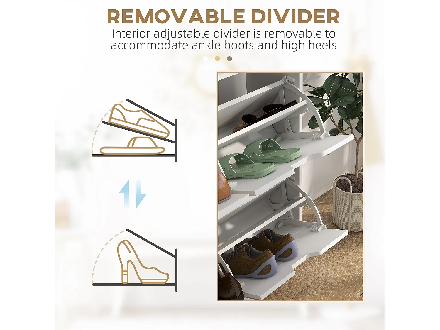 Toyo White Shoe Cabinet 4 Tilt Out Drawers for 8–16 Pairs
