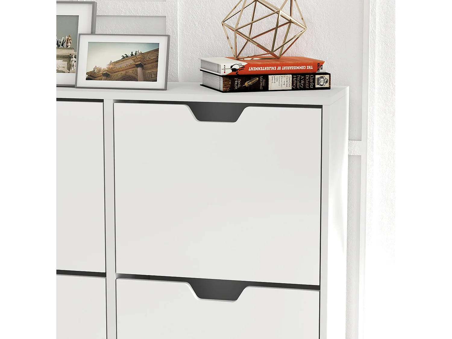 Toyo White Shoe Cabinet 4 Tilt Out Drawers for 8–16 Pairs