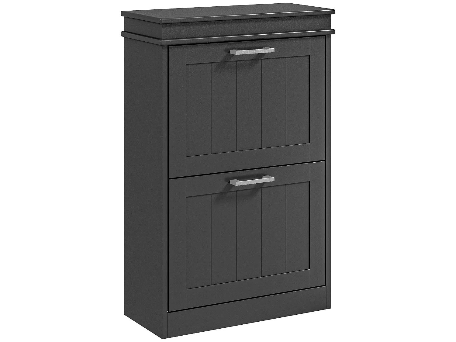 Fadivi Raka Black Minimal 2 Drawer Shoe Cabinet for 10 Pairs