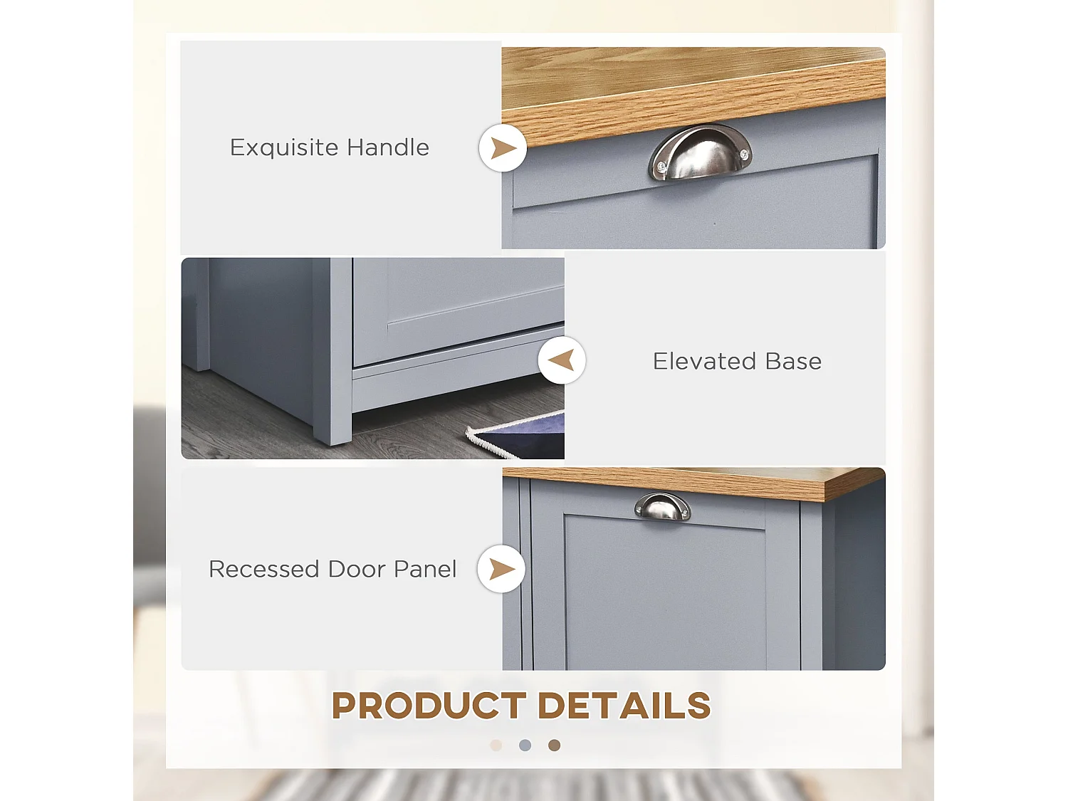 Zifa Shoe Cabinet Grey and Natural Wood 2 Door Hallway Storage