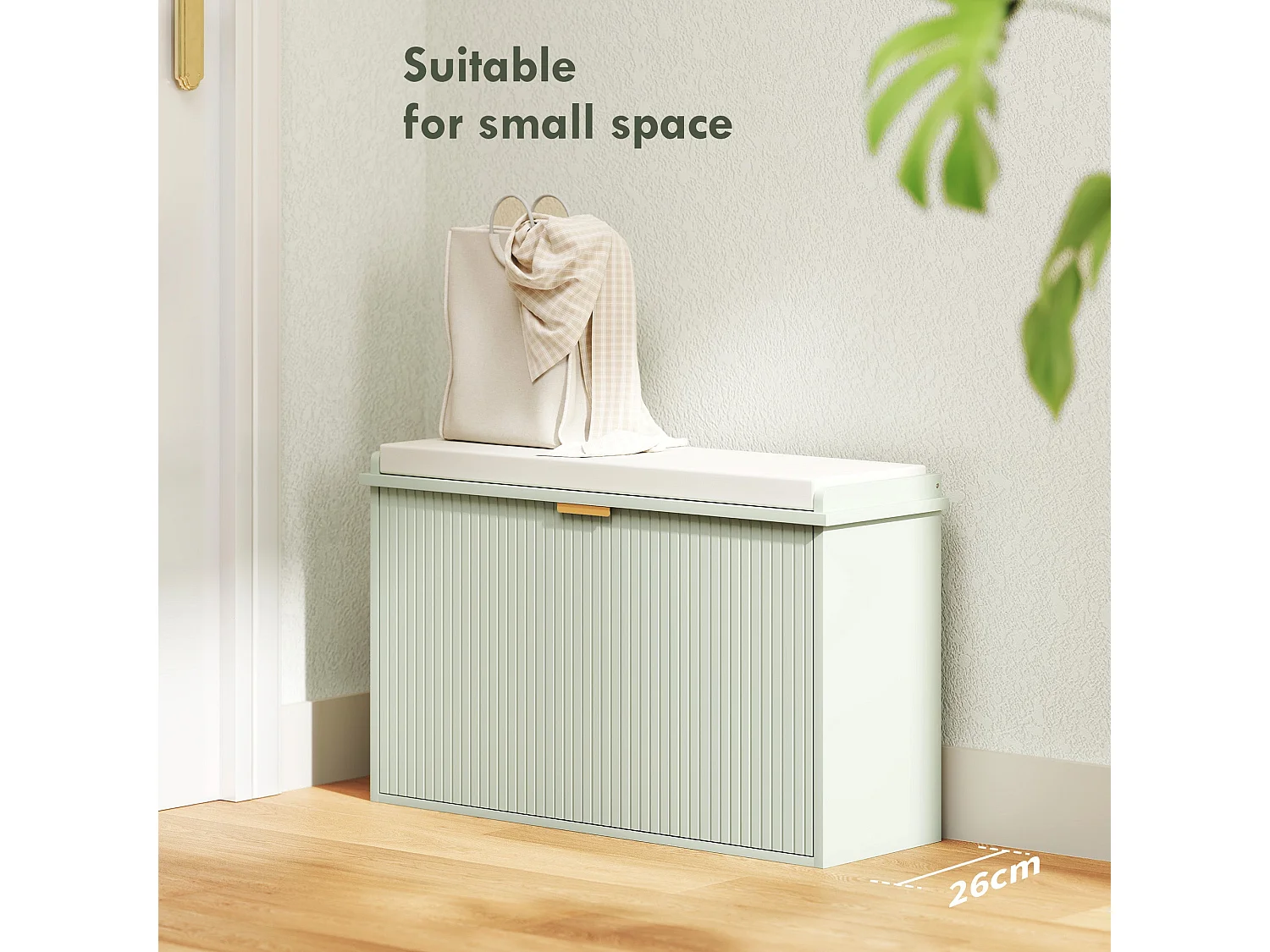Nohalu Baro Mint Green 8 Pair Shoe Bench with Cushioned Top