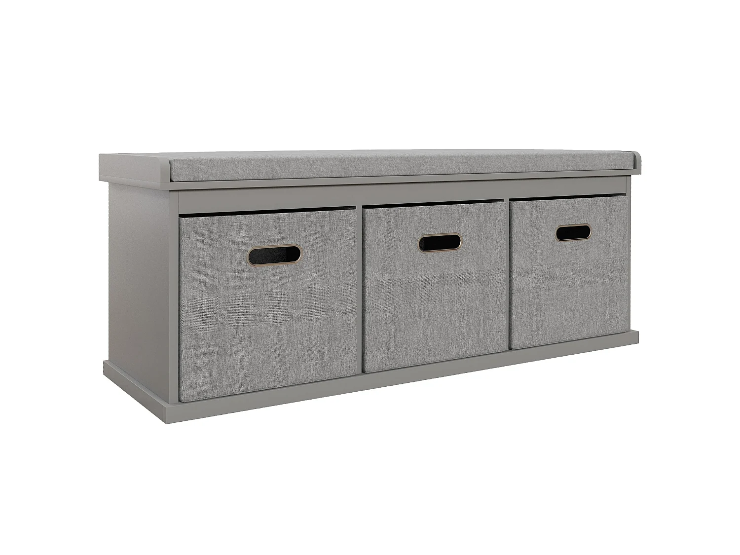 Marari 3 Drawer Grey Shoe Storage Bench with Padded Seat