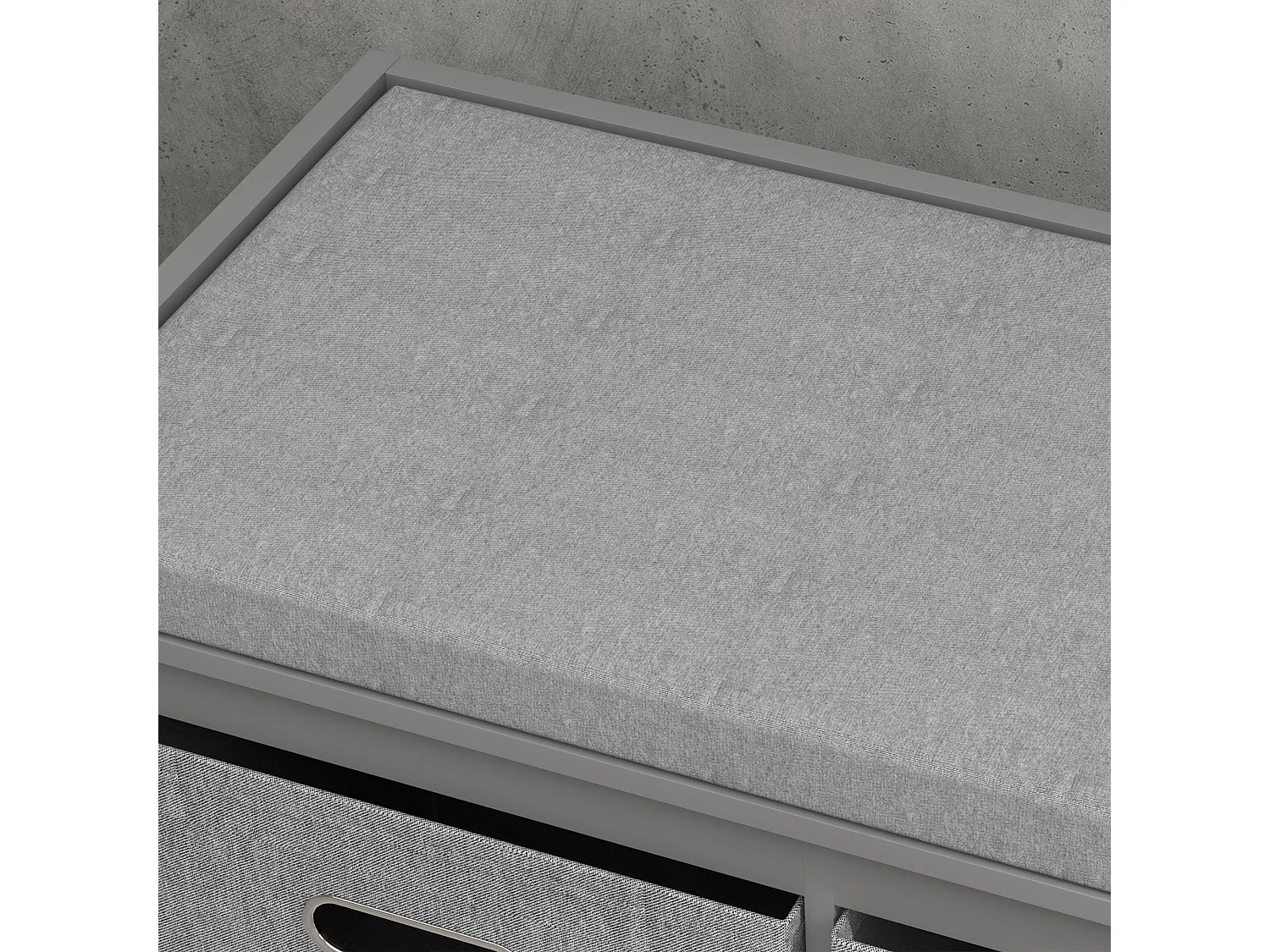 Marari 3 Drawer Grey Shoe Storage Bench with Padded Seat