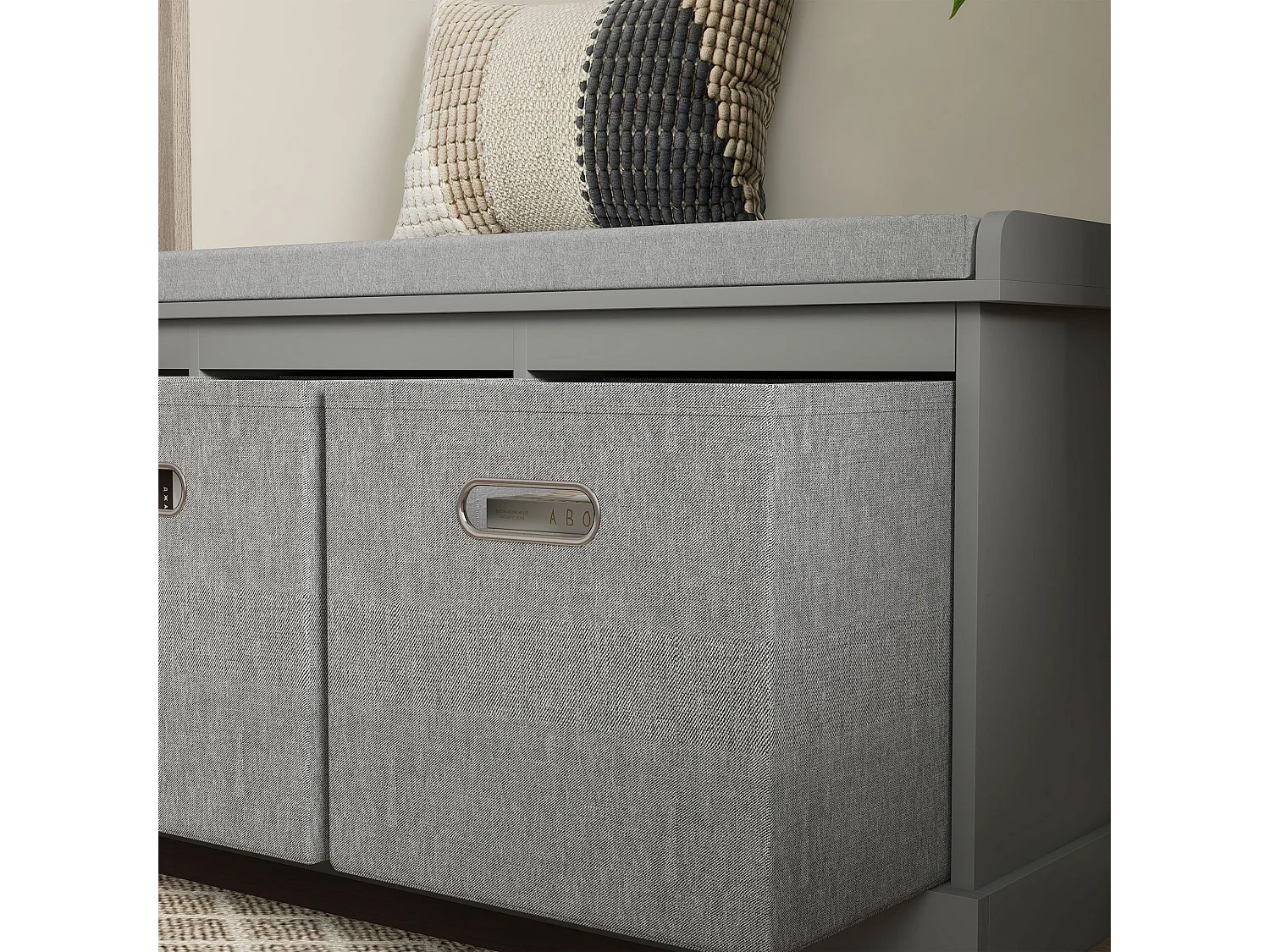Marari 3 Drawer Grey Shoe Storage Bench with Padded Seat