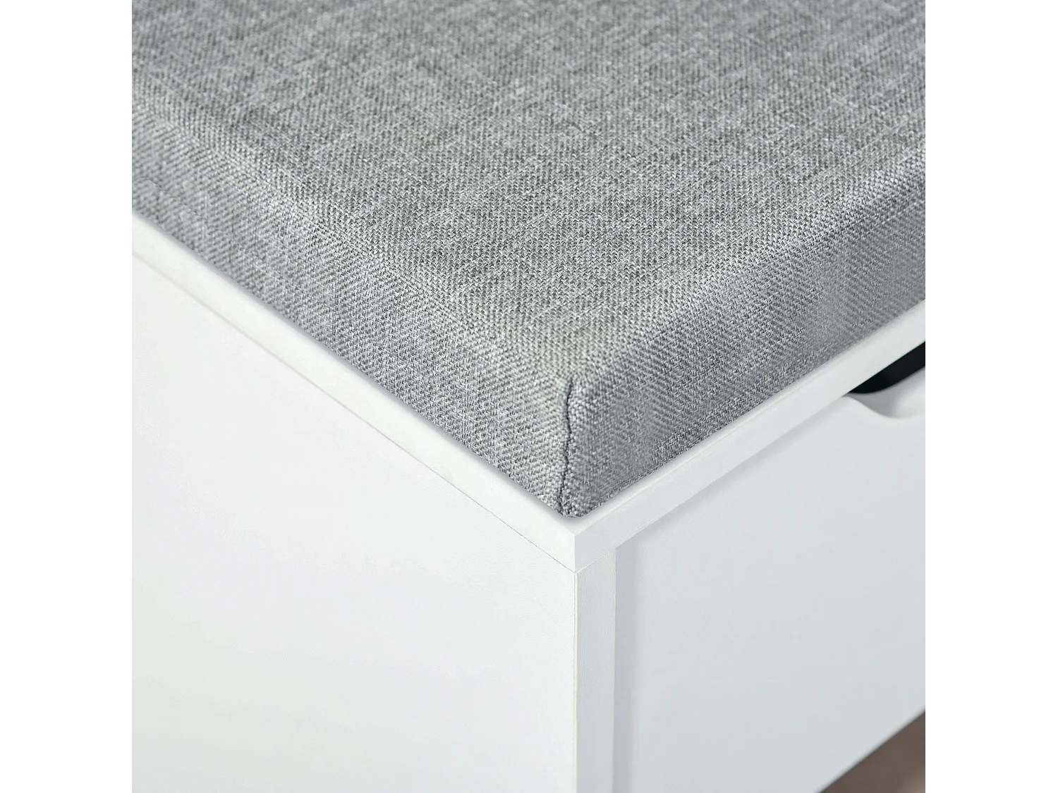 Yoke White Shoe Bench Padded Seat 1 Drawer 7 Compartments