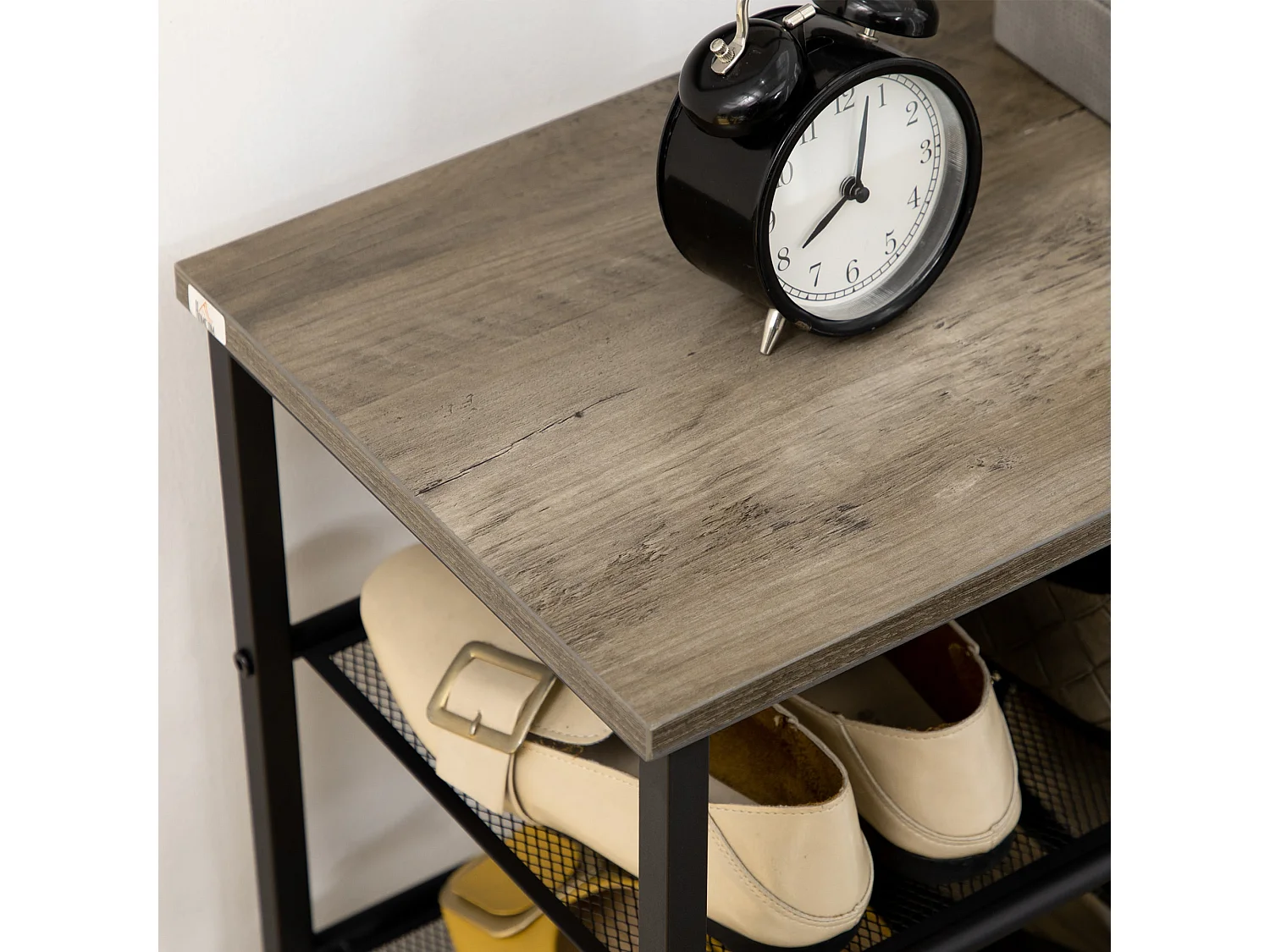 Malo 8 Tier Metal Shoe Rack with Mesh Shelves Grey Top Space Saving