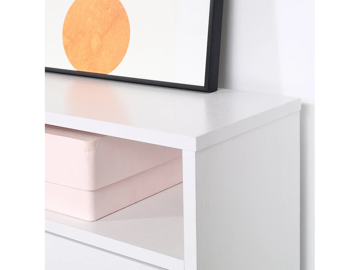 Kero Vemo Slim White Shoe Cabinet with 3 Flip Drawers and Top Shelf