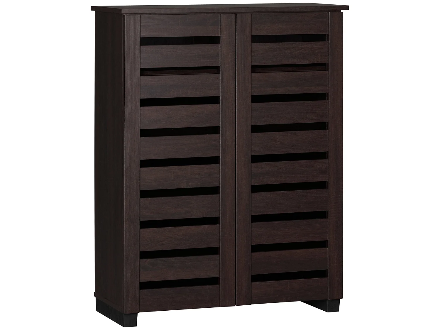 Fiseyo 15 Pair Wood Effect Shoe Cabinet Dark Brown