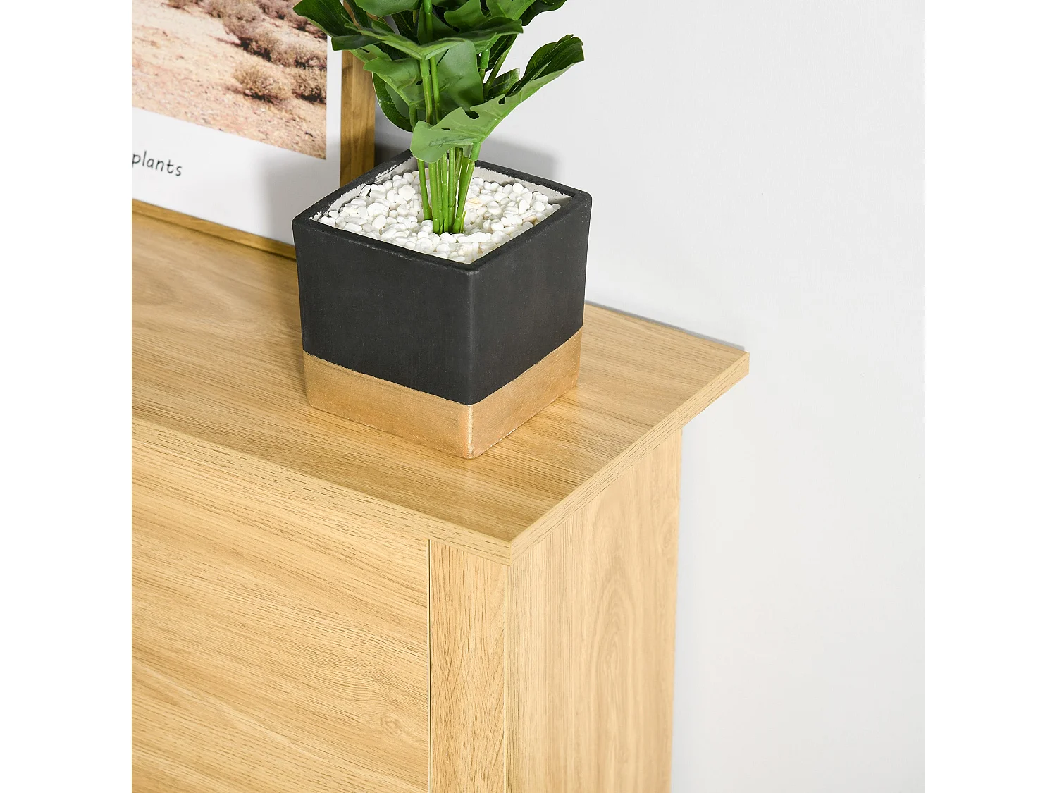 Sato Rilu Slim Shoe Cabinet Natural Wood Effect 2 Flip Drawers Stores up to 12 Pairs
