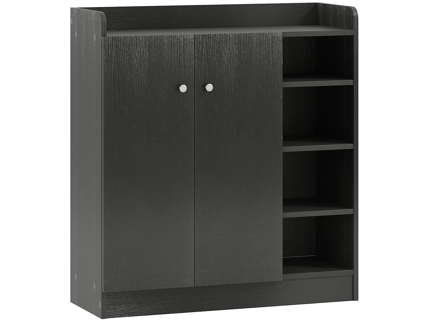 Rala Black Shoe Cupboard 2 Doors 9 Adjustable Shelves