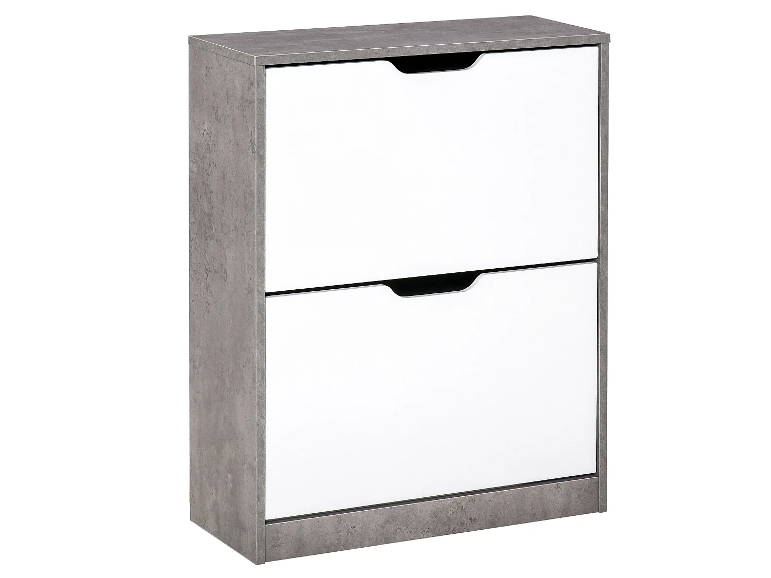 Lohase 2 Drawer Shoe Cabinet Grey and White 62.5 x 26 x 81cm