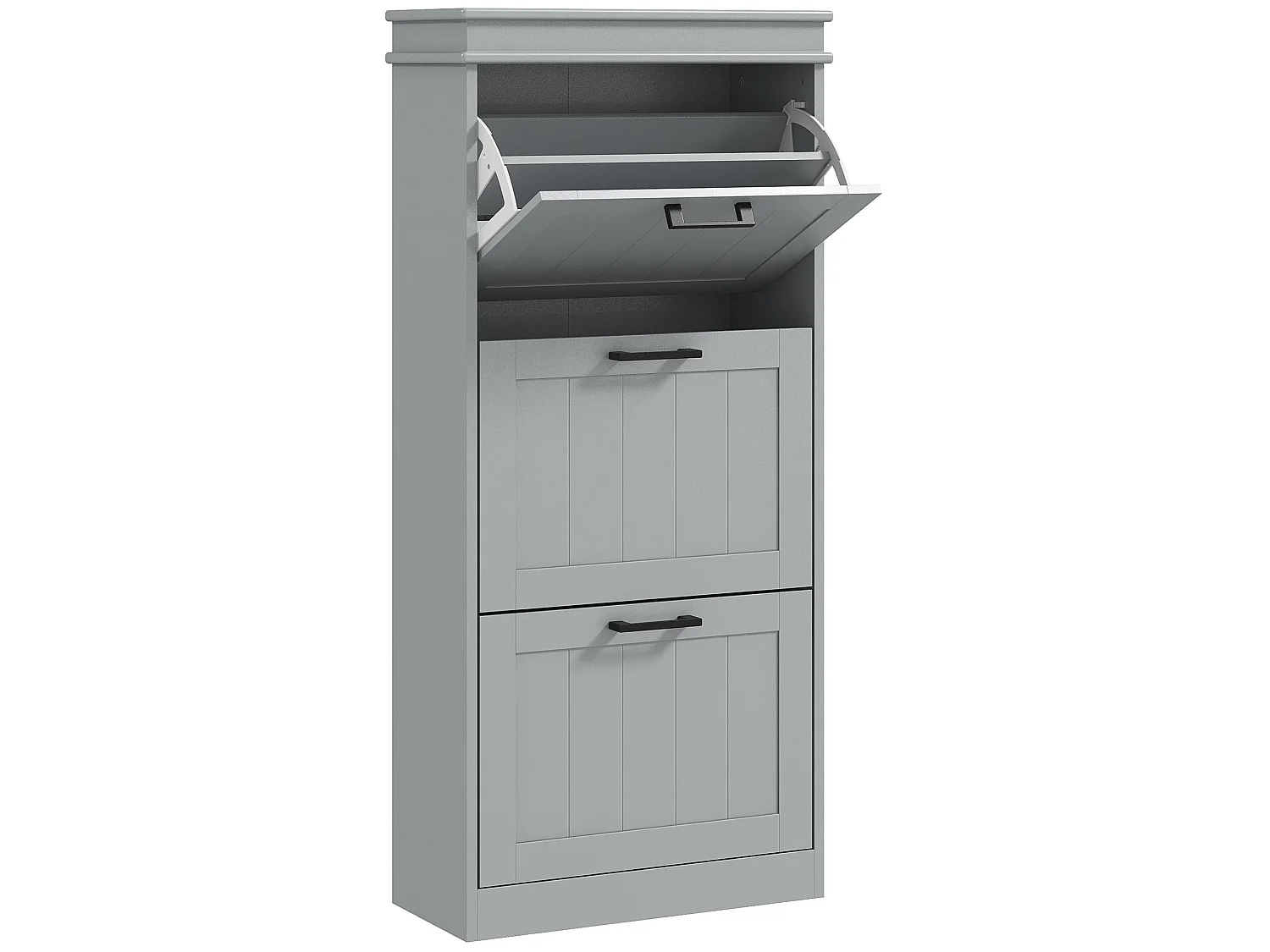 Keliba Kaha Grey Minimal 3 Drawer Shoe Cabinet