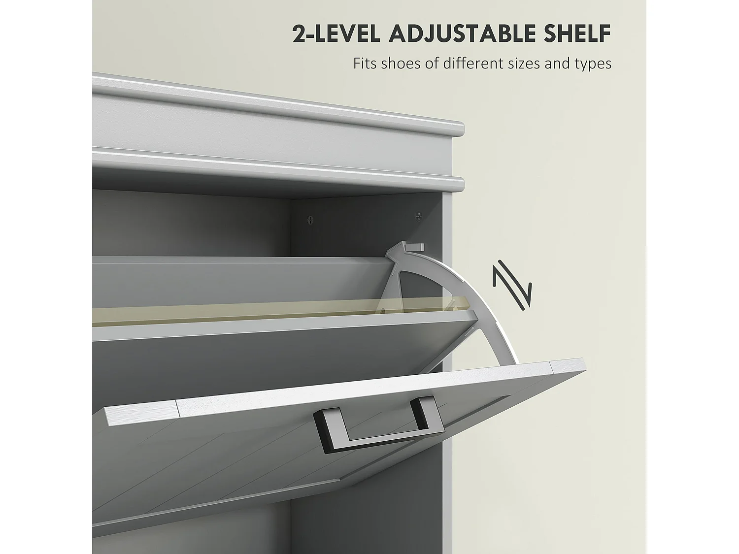 Keliba Kaha Grey Minimal 3 Drawer Shoe Cabinet