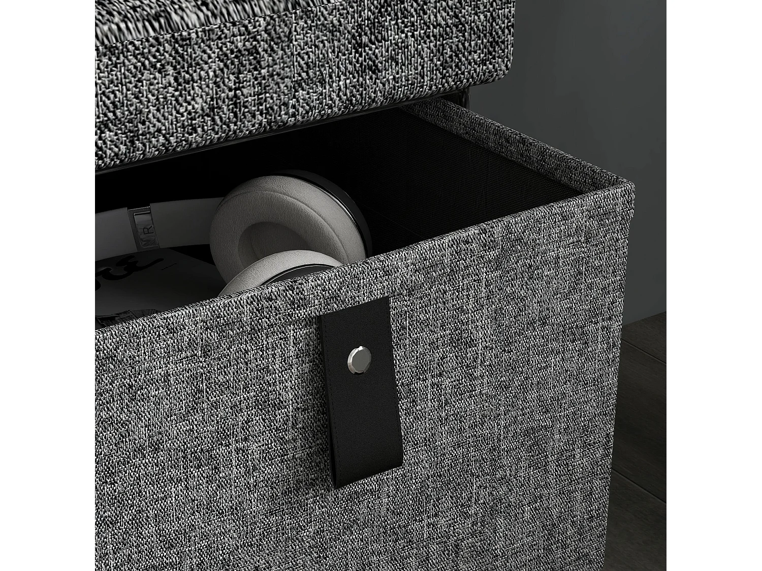 Varare Dark Grey Fabric 6 Drawer Shoe Storage Bench with Cushioned Seat