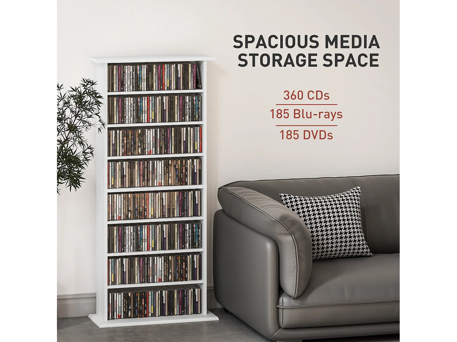 Talasa White CD Storage Unit 360 Disc Capacity