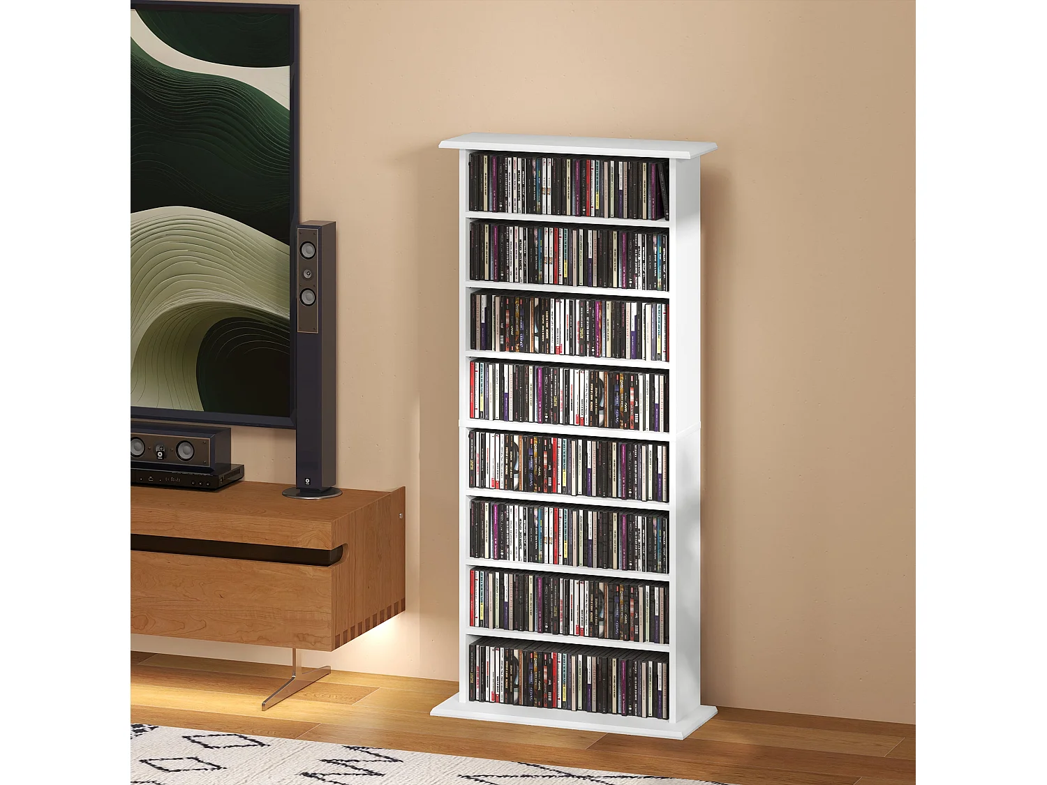 Talasa White CD Storage Unit 360 Disc Capacity