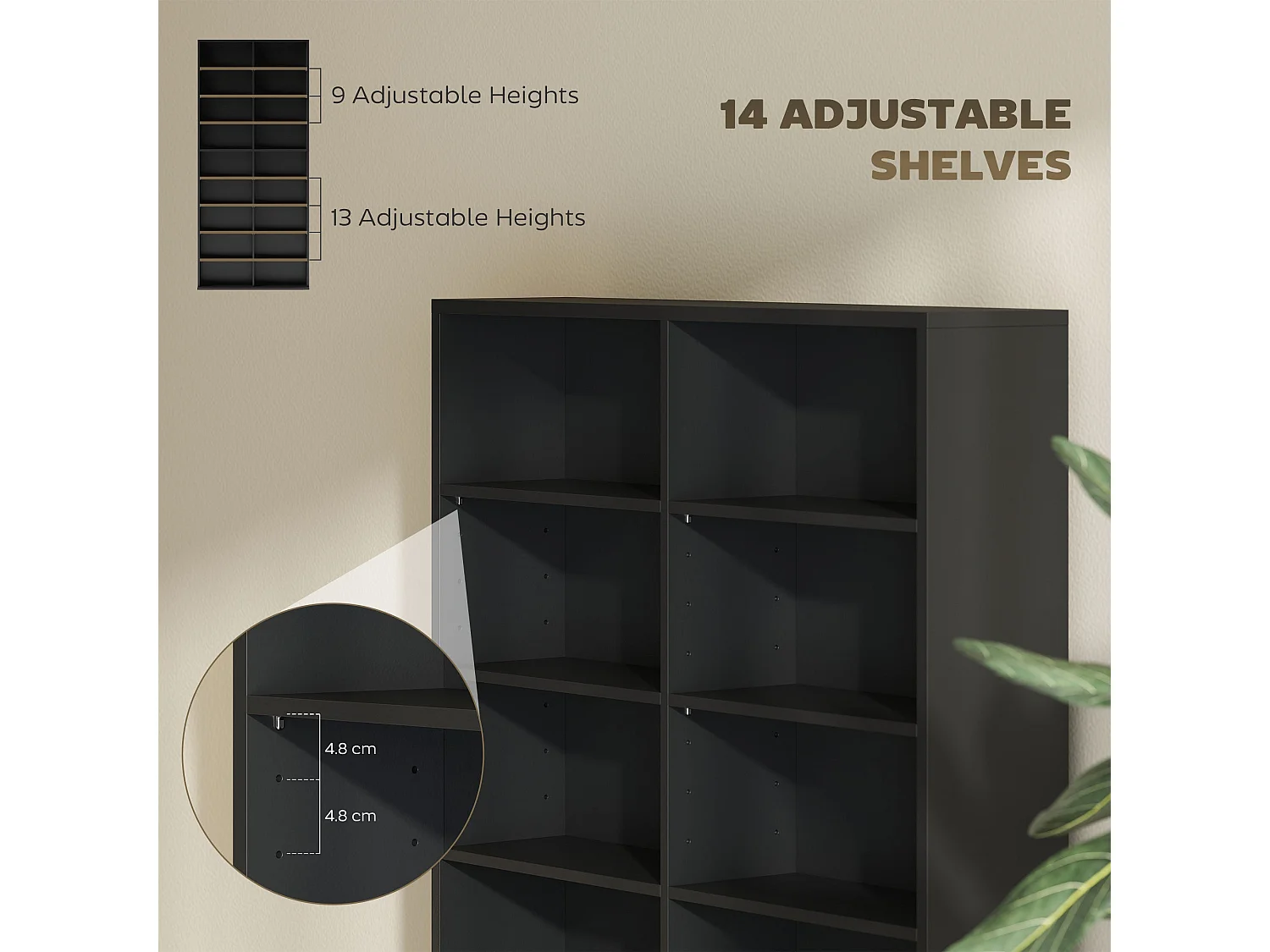 Sezi Black Tall Media Storage Tower 640 Disc Capacity