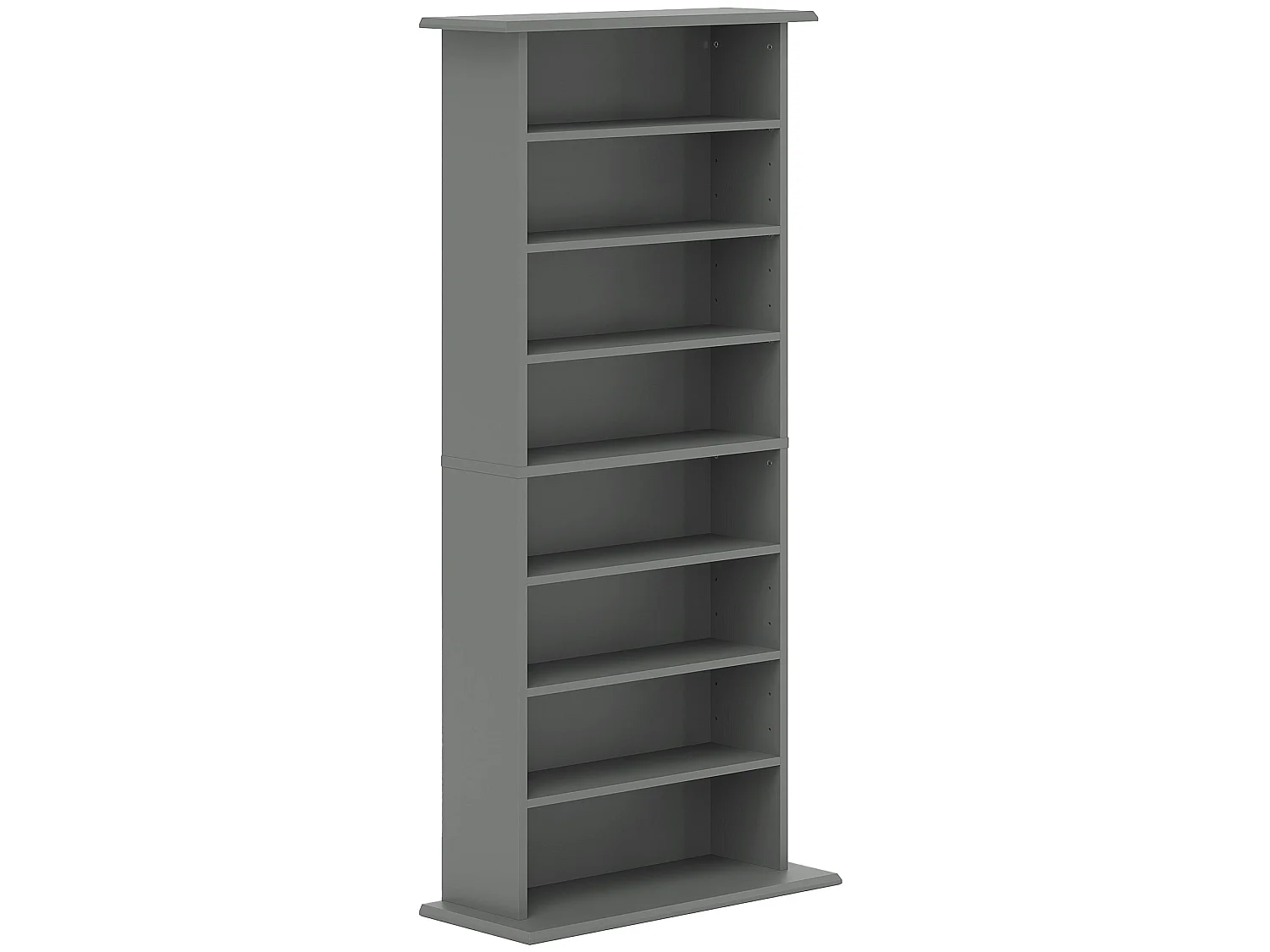 Wood Grey CD Storage Unit 360 Disc Capacity 8 Compartments 6 Adjustable Shelves