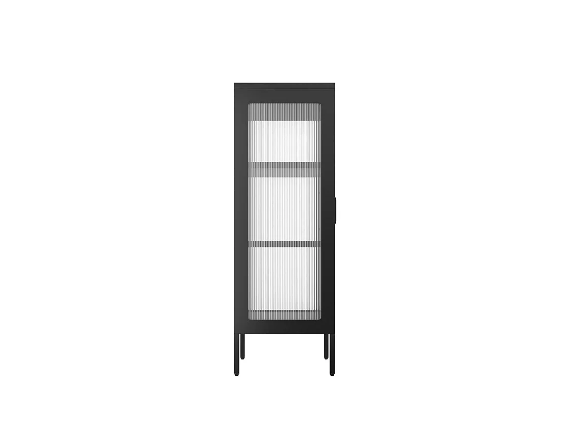Barla Black Steel 2 Door Cabinet with Reeded Glass