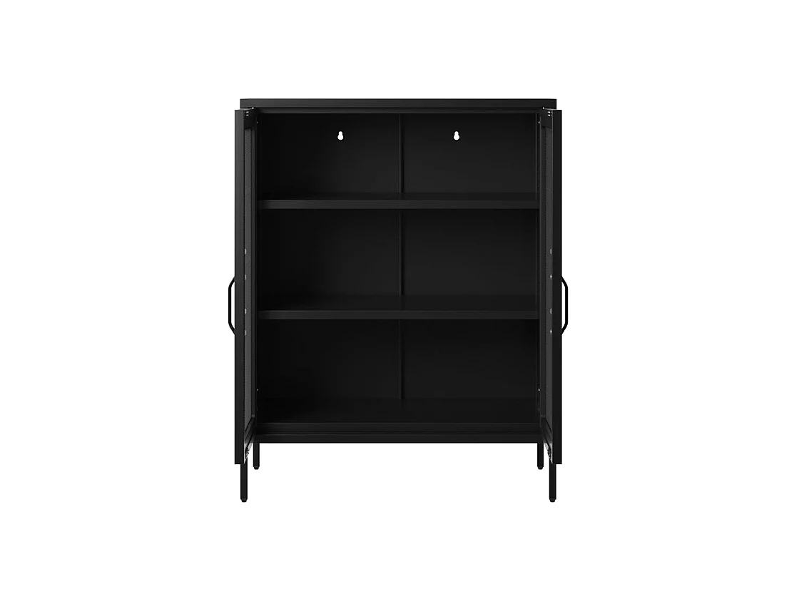 Patak Black Metal Mesh Cabinet 2 Doors 2 Shelves