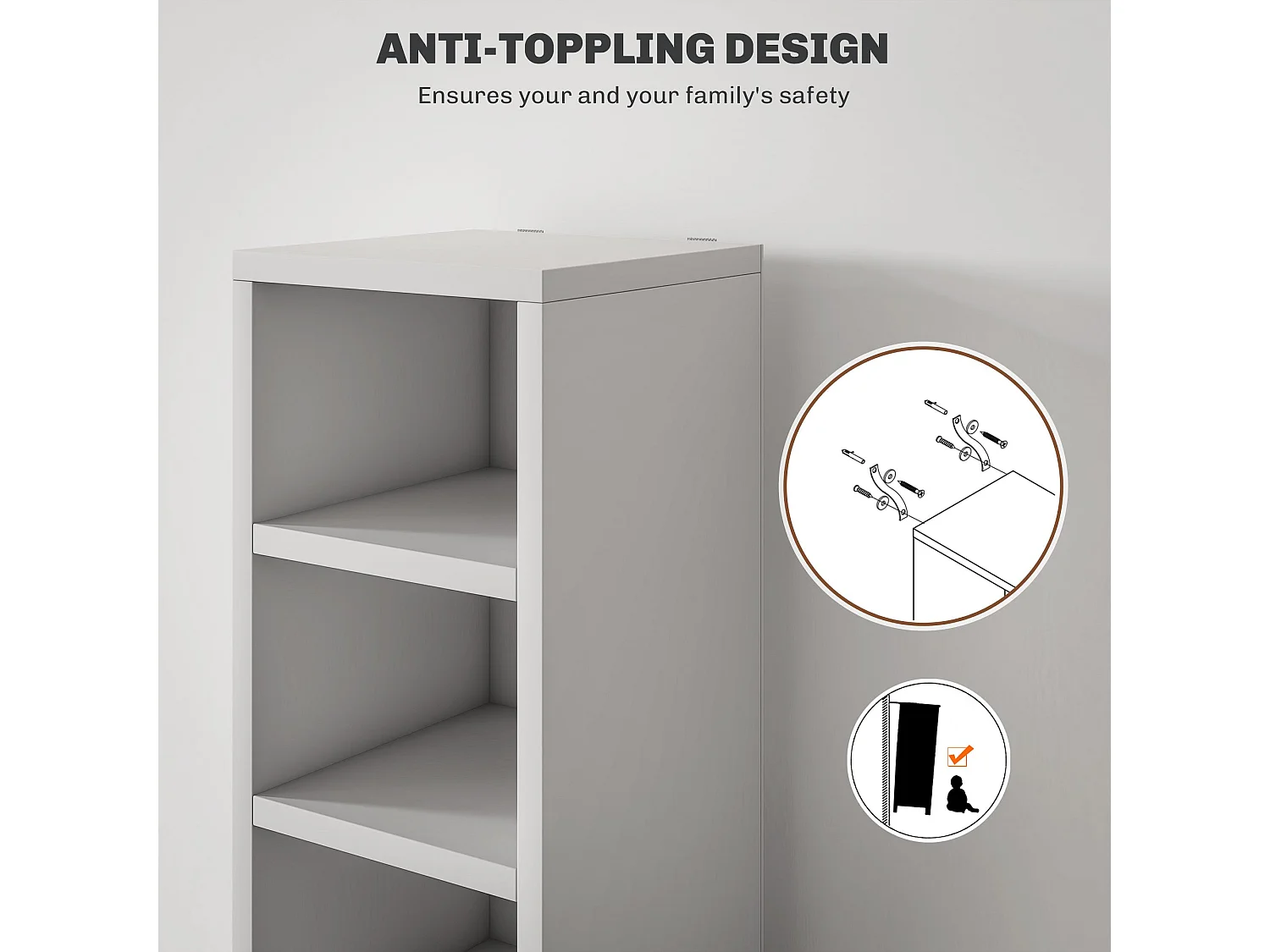 Manina Tall Narrow White CD Storage Tower 204 Disc Capacity